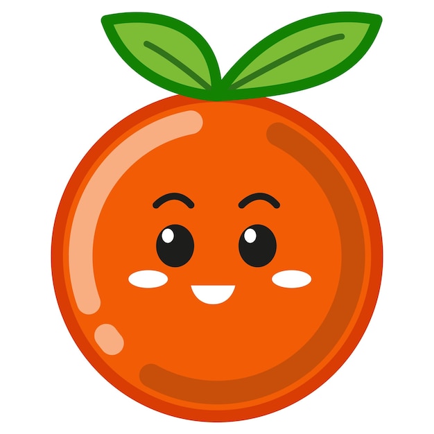 Orange fruit cartoon character happy mascot vector vitamin c kid illustration