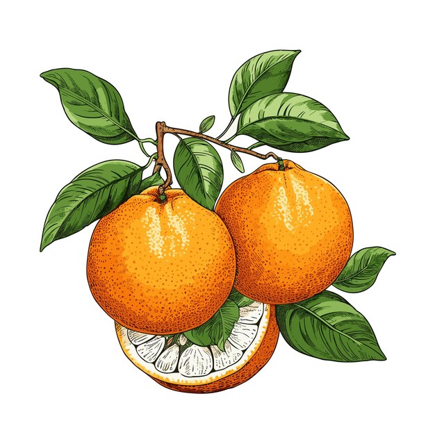 Vettore frutta arancione cartone animato illustrazione vettoriale