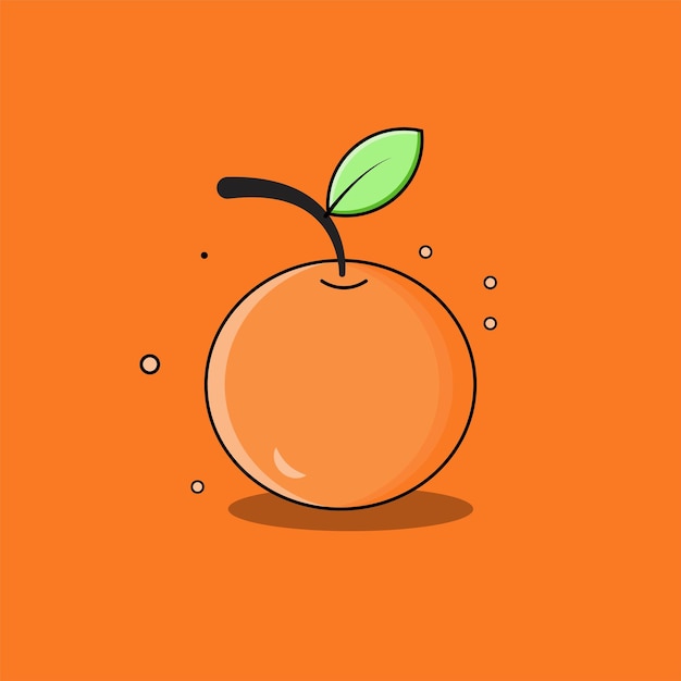 Orange fruit cute vector illustration