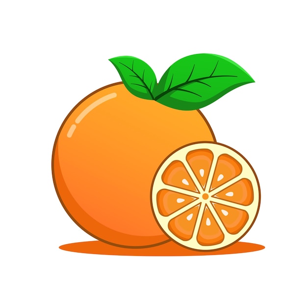 Orange fruit flat design illustration