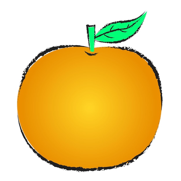 Orange fruit icon design element for fruit related graphic design