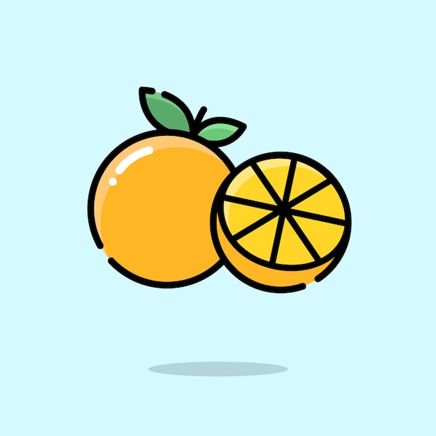 Orange fruit illustration in cartoon style