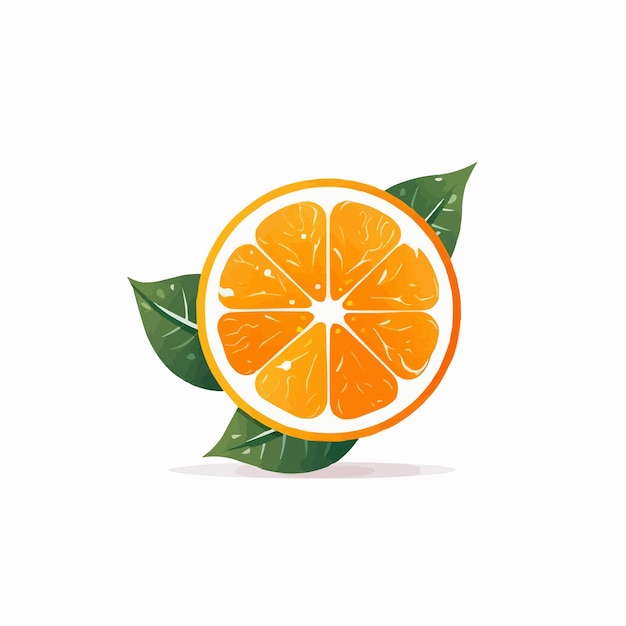 orange fruit logo cartoon art illustration concept cute vegan food