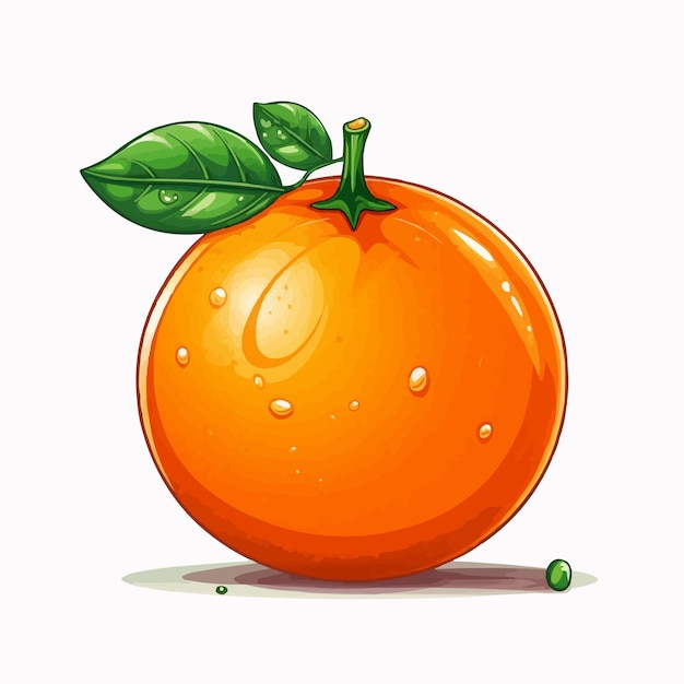 Concetto di illustrazione di arte del fumetto di logo di frutta arancione carino cibo vegano