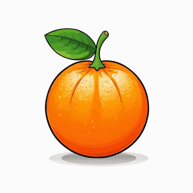 Orange fruit logo cartoon art illustration concept cute vegan food