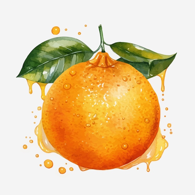 Vector orange fruit logo cartoon art illustration concept cute vegan food