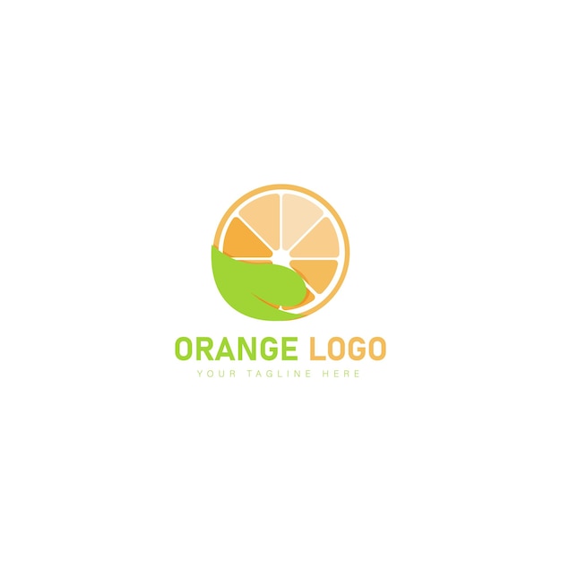 Icona dell'illustrazione del logo della frutta arancione