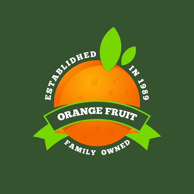 Orange fruit logo design vector