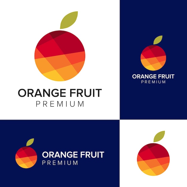 Vettore modello di vettore icona logo frutta arancione