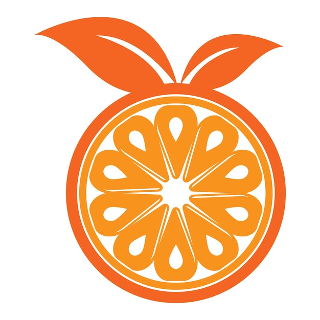 Логотип оранжевого фрукта Векторный иллюстрационный шаблон