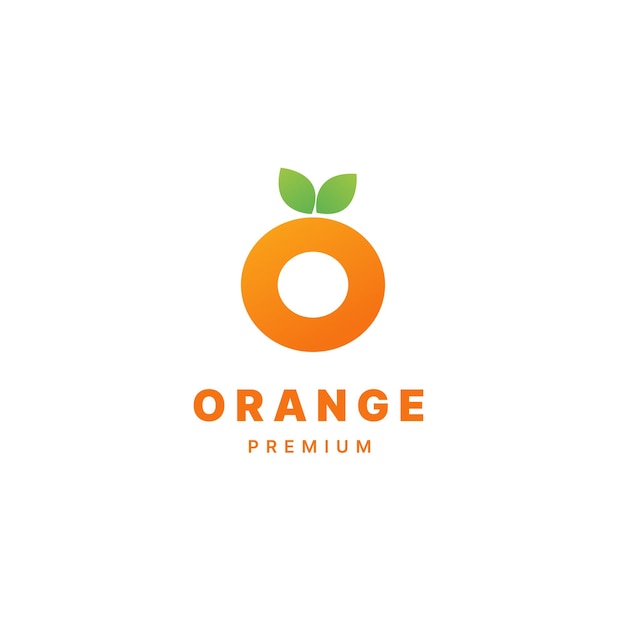 Premium Vector | Orange fruit logo vector o letter illustration