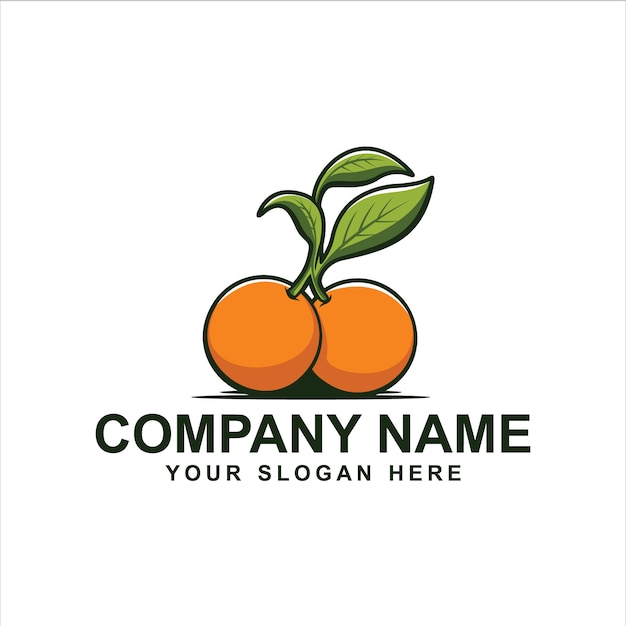 オレンジ色の果物のロゴ