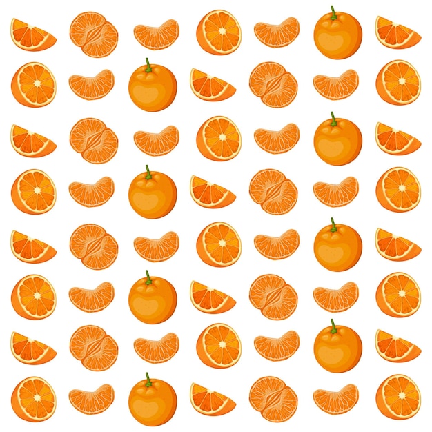 Orange fruit pattern food citrus fresh vector lemon nature sweet vitamin illustration