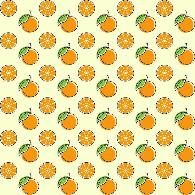 Orange fruit seamless design illustration Template