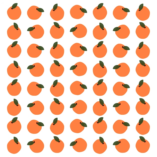 オレンジ色の果物のシームレスパターン