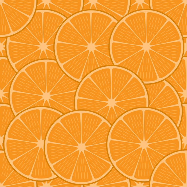 Vector orange fruit slice seamless pattern for wallpapers textiles papers fabrics web banner card printing