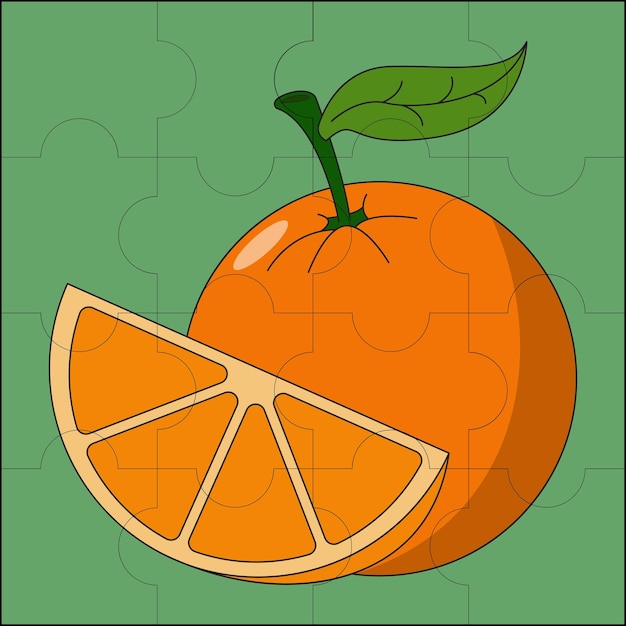 Vector orange fruit suitable for children's puzzle vector illustration