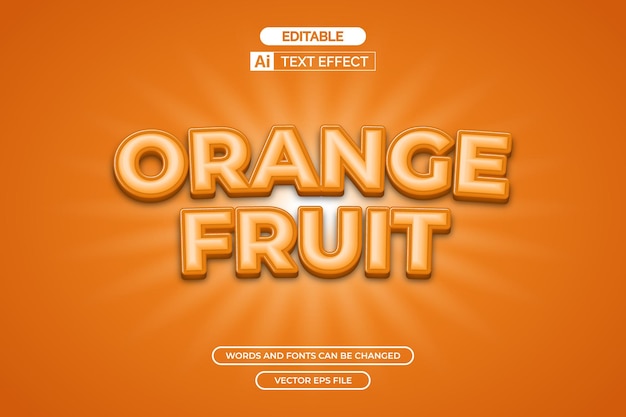 Vector orange fruit text effect
