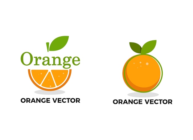 Orange fruit vector design template for juice logo.