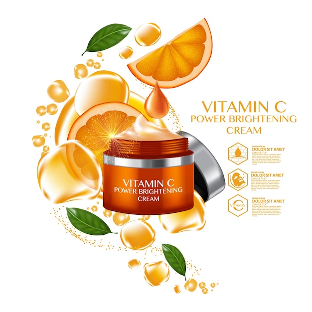 Orange fruit vitamin serum moisture skin care cosmetic