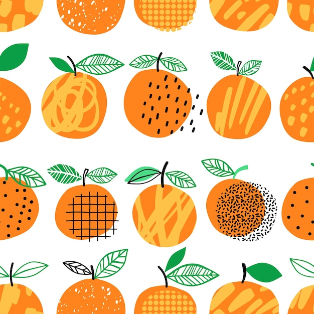 Orange fruits seamless pattern