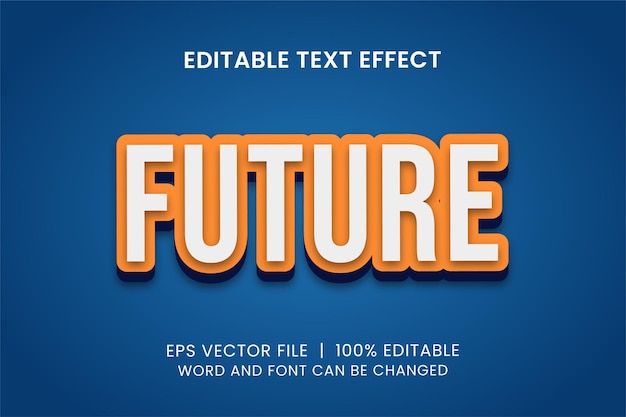 Orange future 3d popup editable text effect