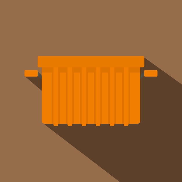 Vector orange garbage tank icon flat illustration of orange garbage tank vector icon for web on coffee background