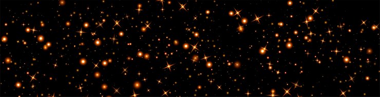 Vector orange glittering dots particles stars magic sparks dust cloud flare light effect