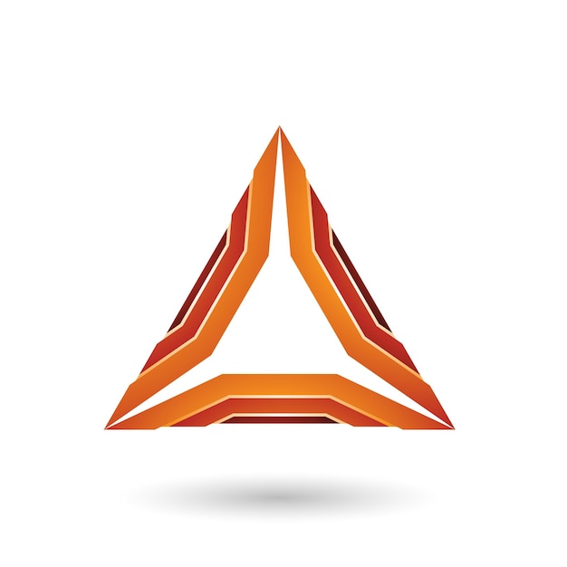 Оранжевая глянцевая механическая векторная иллюстрация треугольника