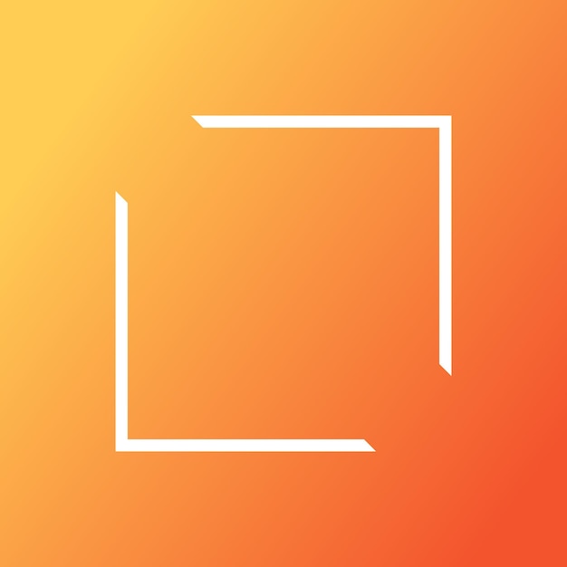 Orange gradient background with white frame