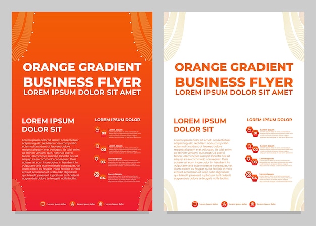 Orange gradient business flyer template collection design