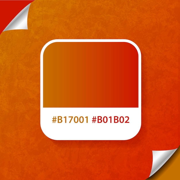 Vector orange gradient color palette background with hex