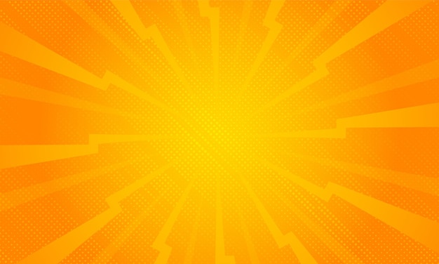 Orange gradient ray burst dot style background vector design