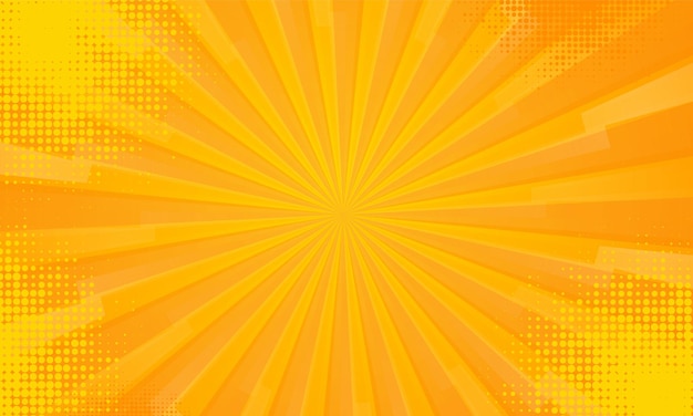 Orange gradient ray burst dot style background vector design