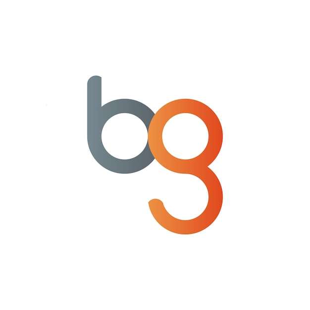 Orange and gray bg logo on a white background