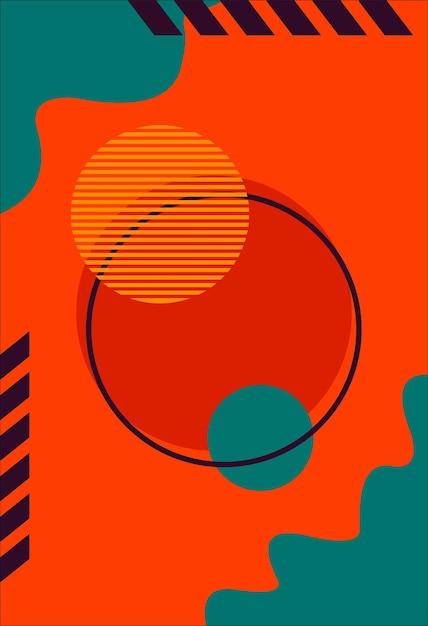 Vector orange and green abstract