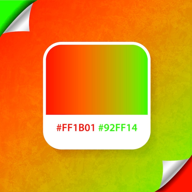 orange and green gradient color palette background with hex