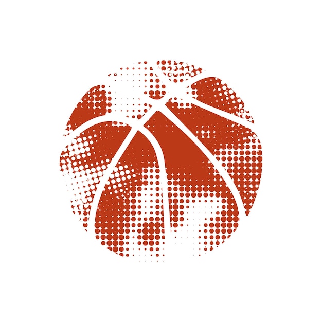 Orange halftone basketball