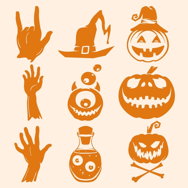 Premium Vector Orange halloween design