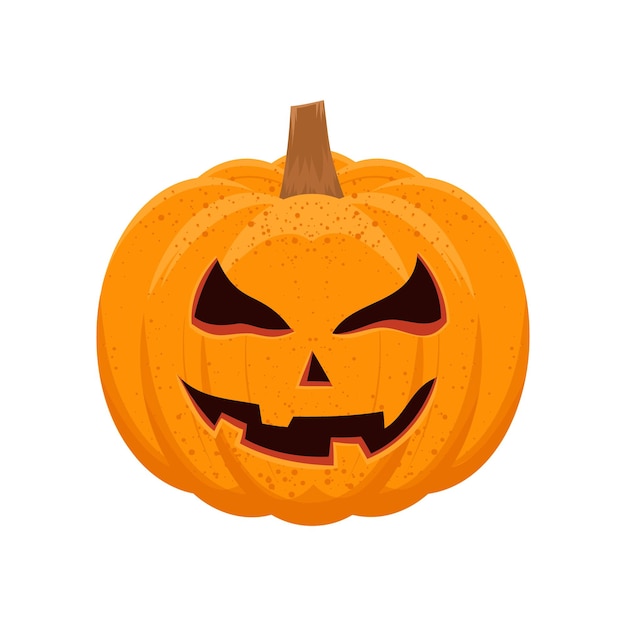Orange halloween pumpkin with a scary smile