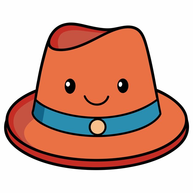 Vector an orange hat with a blue band on it