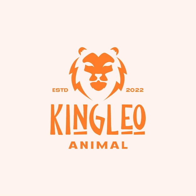 Оранжевая голова льва грива значок дизайн логотипа векторный графический символ значок иллюстрации креативная идея