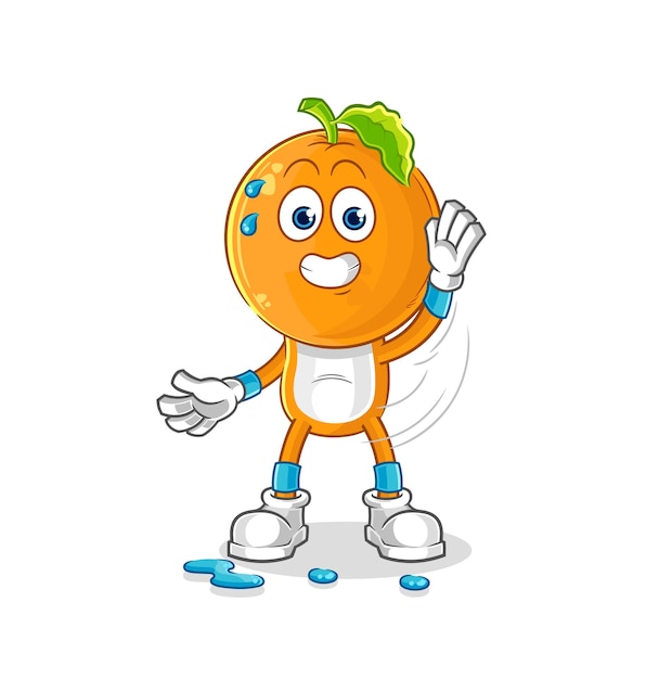 Orange head stretching character cartoon mascot vector