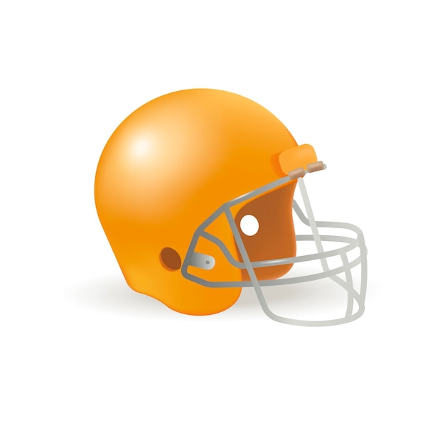 Orange helmet for American football 3D illustration