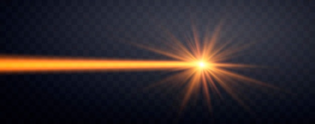 Orange horizontal laser beam neon line presentation pointer orange glow flare light effect