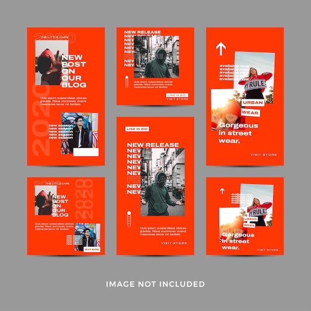 orange hype fashion instagram template