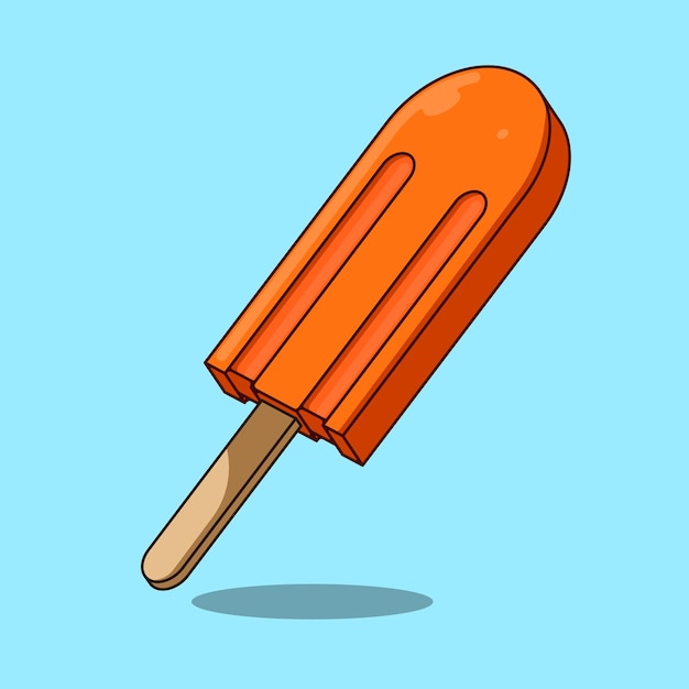 Orange Ice Lolly Illustration vector Ice cream icon