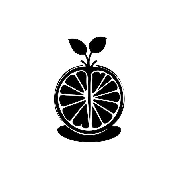 Orange Icon hand draw black colour thanksgiving fruit logo vector element and symbol perfect