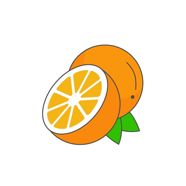 Orange icon orange fruit orange in a section on a white background