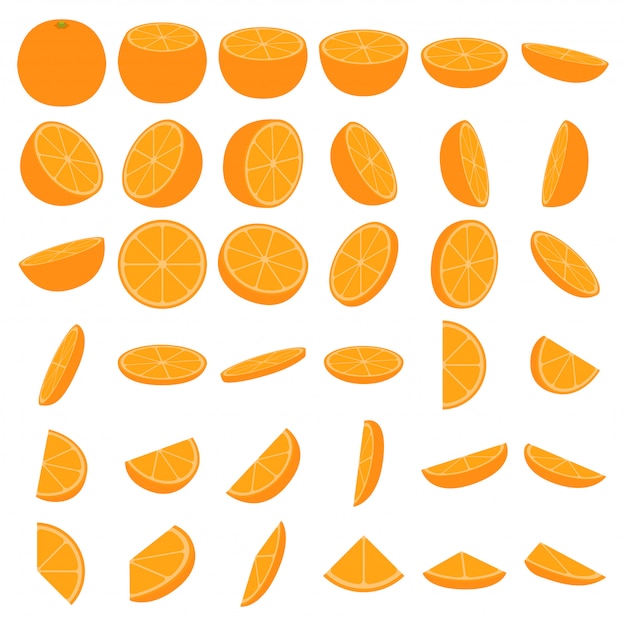 Vector orange icon set